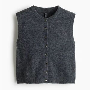 H&M Dark Grey Melange Knit Vest